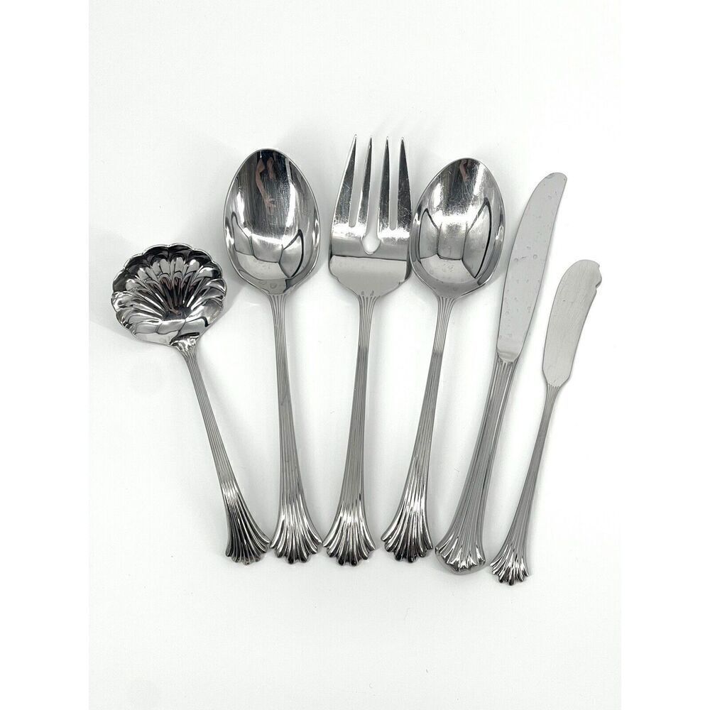 International Silver Tiara Serving Spoons Ladle Meat Fork Dinner Butter Knife